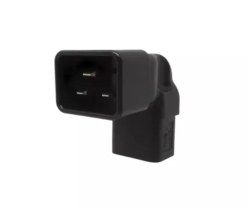 Netzadapter C19 auf C20 gewinkelt, YL-3318L-2 IEC 60320-C19/20 gewinkelt, unten/oben